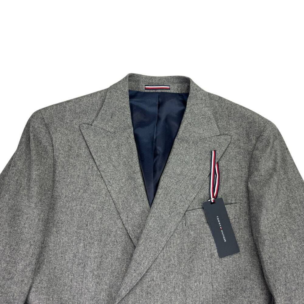 Tommy Hilfiger Mens Relaxed Modern Fit Wool Tweed Suit Jacket Gray 42R - Picture 2 of 6
